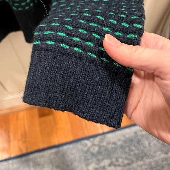 J. Crew navy and green XS turtleneck sweater - Picture 4 of 11